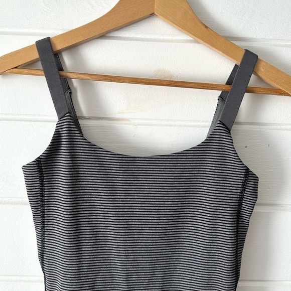Lululemon Barre None Built In Bra Tank in Mini Pop Stripe Heathered Slate Black - Picture 7 of 12